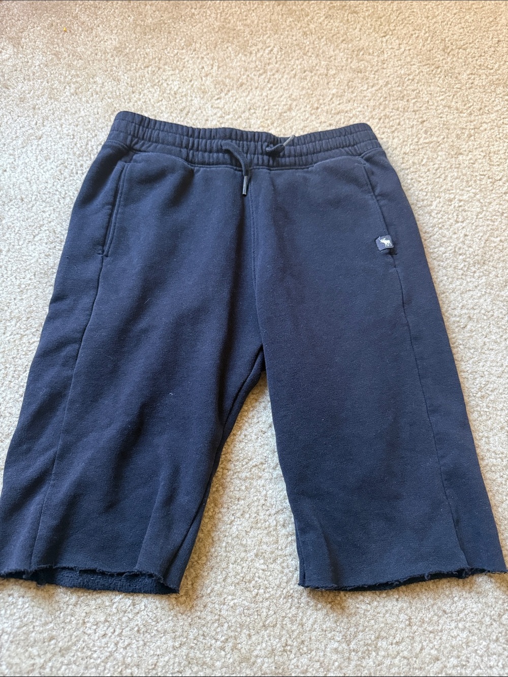 Abercrombie Kids Navy Fleece Drawstring Shorts